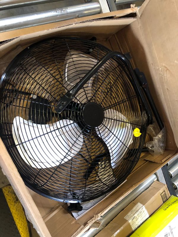 Photo 1 of Amazon Basics 20-Inch High-Velocity Industrial Fan with 3 Speeds, Durable Metal Construction and Aluminum Blades, Ideal for Industrial & Commercial Spaces, 125 Watts, Black, 9.45"D x 23.43"W x 23.82"H