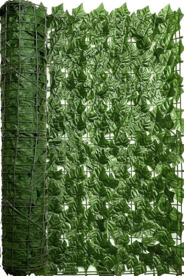 Photo 1 of  Balcony Privacy Screen 39.4 x 118 Inch Outdoor Artificial Ivy Privacy Fence Artificial Hedges Fence and Faux Ivy Vine Leaf Decoration for Outdoor