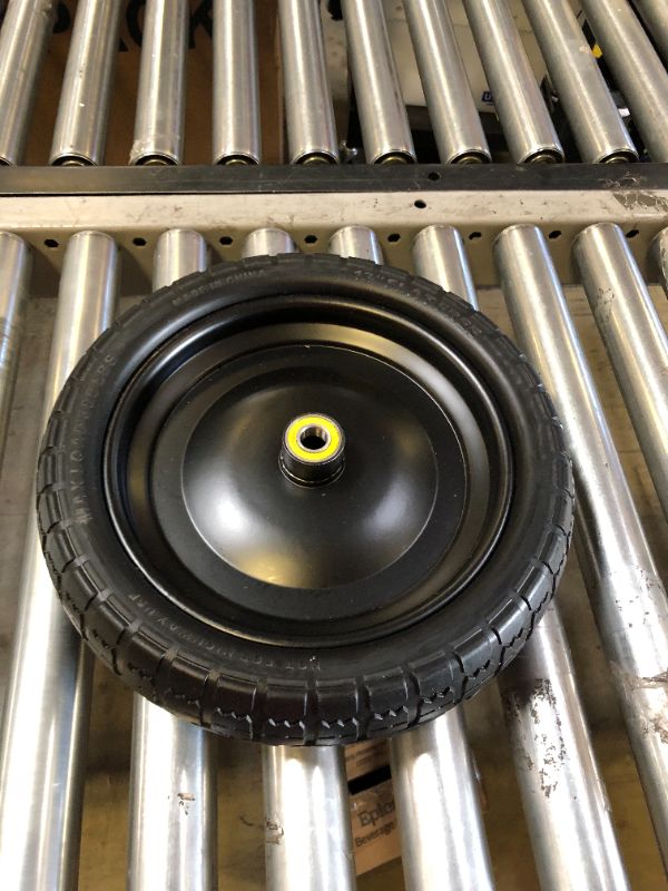 Photo 1 of 13" Flat-Free Solid Rubber Tire Cart Replacement, 5/8" Bearings, 2.17" Offset Hub, 4.00-6 Wheel Compatible with Gorilla Cart