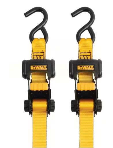 Photo 1 of 1.25 in. x 16 ft. Ratchet Tie-Down Straps 3000 lbs. Break Strength (2-Pack)
