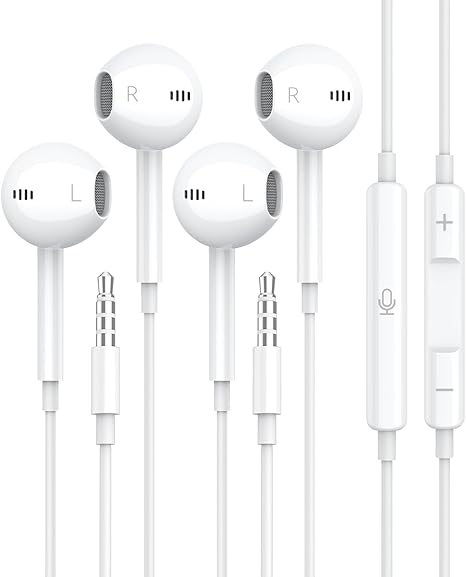 Photo 1 of 2 Pack for Apple Earbuds Wired 3.5mm Headphones with Microphone [MFi Certified] Volume Control HiFi Stereo for iPhone 6 6S 5 SE Samsung S10 A14 A12 MP3/4 USB C to 3.5mm Audio Adapter
