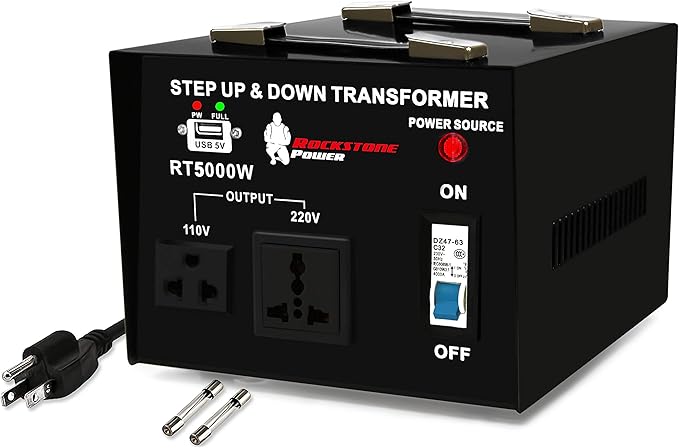 Photo 1 of 1000 Watt Voltage Converter Transformer - Heavy Duty Step Up/Down AC 110V/120V/220V/240V Power Converter - Circuit Breaker Protection – DC 5V USB Port - CE Certified [3-Year Warranty]
