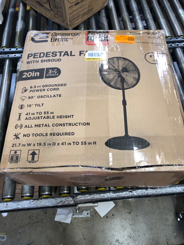 Photo 2 of  20 in. Oscillating Pedestal Fan with Adjustable Height in Black
