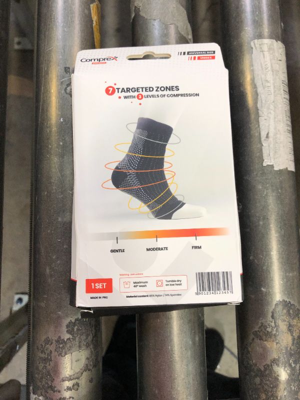 Photo 3 of Ankle Compression Sleeve - Open Toe ?ompression Socks for Swelling, Plantar Fasciitis, Sprain, Neuropathy - Nano Brace for Women and Men 