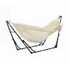 Photo 1 of 8 ft. Portable Fabric Hammock with Stand in White