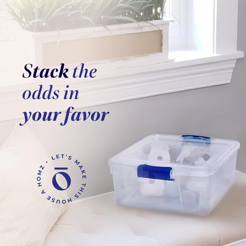 Photo 1 of 15.5-Quart Plastic Storage Bins with Latching Lids, Stackable Clear Storage Bins for Home and Office Organization