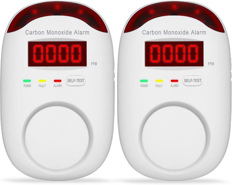 Photo 1 of Plug-in Carbon Monoxide Detectors,Koabbit CO Level Monitoring Alarm with Light & Digital Display for Home/Kitchen/Bedroom,Accurate & Easy to Install(2 Pack)
