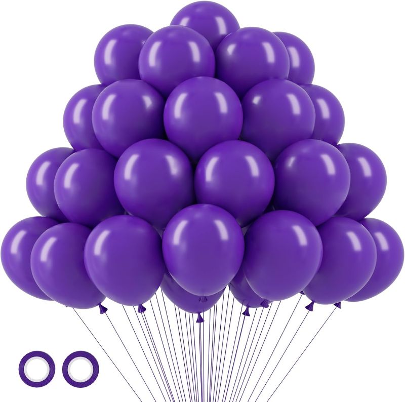 Photo 1 of 105pcs Dark Purple Balloons 12inch Party Latex Balloons for Birthday Baby Shower Halloween Wedding Valentine's Day Party Bachelorette Decorations
