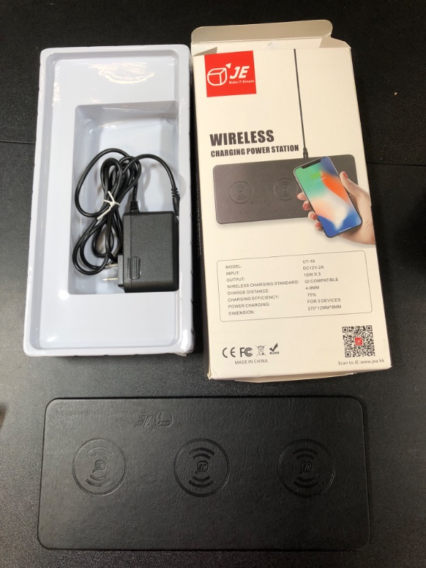 Photo 1 of Triple Wireless Charger Pad - 15W Fast Charging Station for Apple iPhone 15/14/13/12 Pro/Max/Plus, AirPods, Qi-Certified 3-in-1 Charging Mat for Multiple Devices One-Step Wireless Charging Solution
