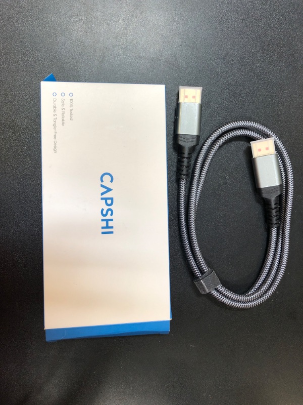 Photo 2 of Capshi VESA Certified DisplayPort Cable 1.4, Display Port Cable 3ft, DP Cable [8K@60Hz, 4K@144Hz, 2K@240Hz, 32.4Gbps], High Refresh Rate 240Hz for Gaming Monitor, HBR3, HDR, Graphics Card, TV, PC
