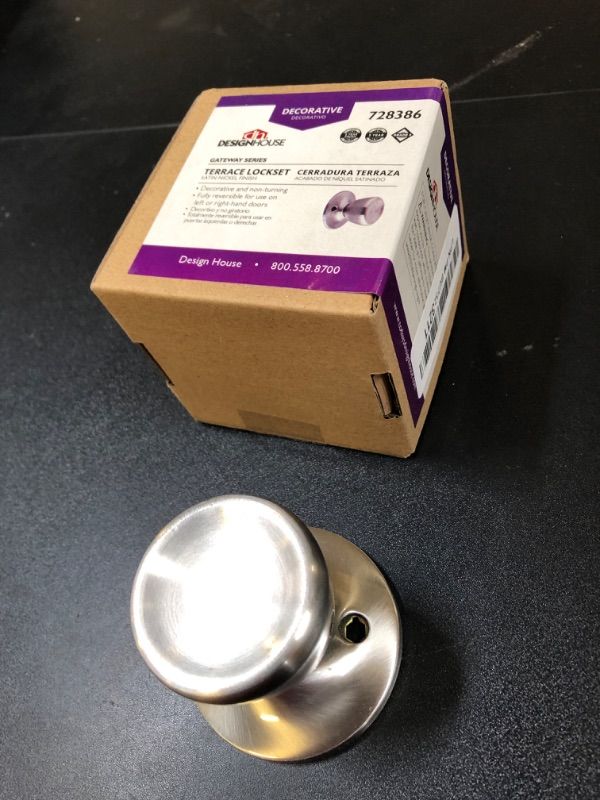 Photo 1 of Design House 728386 Terrace Dummy Door Knob Satin Nickel
