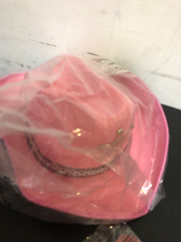 Photo 2 of 1pc Squirrel Products Pink Cowgirl Sheriff Hat - Preppy Cowgirl Hat Accessory for Clothes