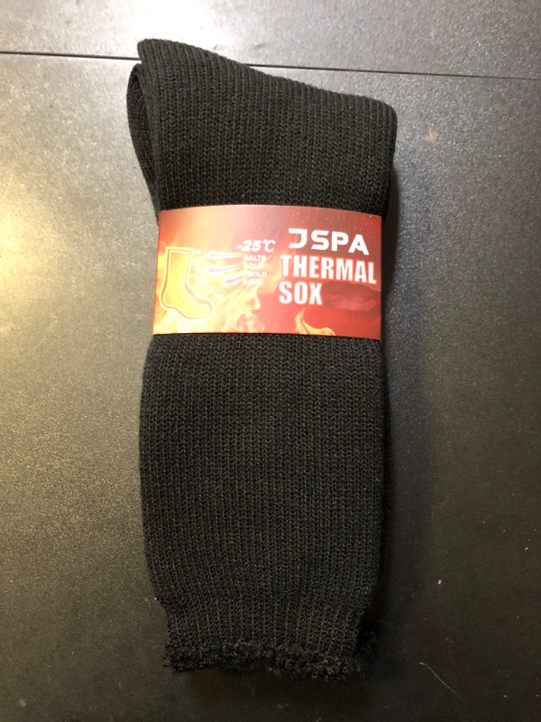 Photo 2 of 1 PAIR Thermal Socks for Men and Women - Black - Size Large