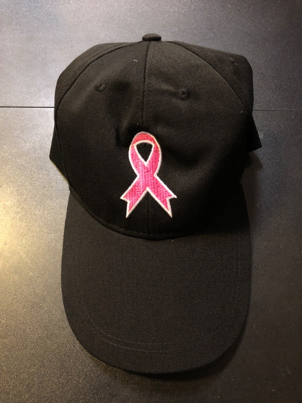 Photo 1 of Breast Cancer Awareness Hat - Black, Pink - One Size Adjustable