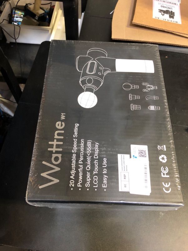 Photo 1 of Massage  Muscle Massager Deep Tissue Percussion for Muscle Soreness Relief, Sports Drill Super Quiet Brushless Motor Cordless, Upgraded 6 Heads & 20 Speed Strength Levels, Wattne W1 Silver Boa (FACTORY SEALED)