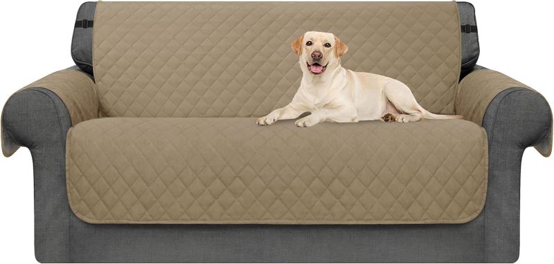 Photo 1 of CHUN YI Sofa Slipcover Reversible Loveseat Cover for Dogs Quilted Couch Cover with Elastic Washable Straps Furniture Protector for Living Room for Cat Pets Kids Children (Sand, Loveseat)
