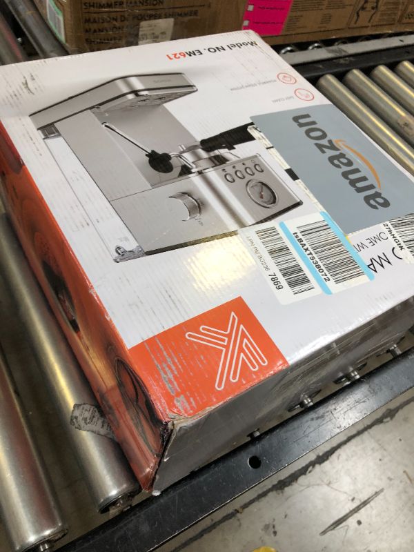 Photo 1 of KOIOS Espresso Machines, Upgraded 1200W Espresso Maker with Foaming Steam Wand, 20 Bar Semi-Automatic Steam Espresso Coffee Maker for home, 58oz removable Water Tank, PID Control System Silver