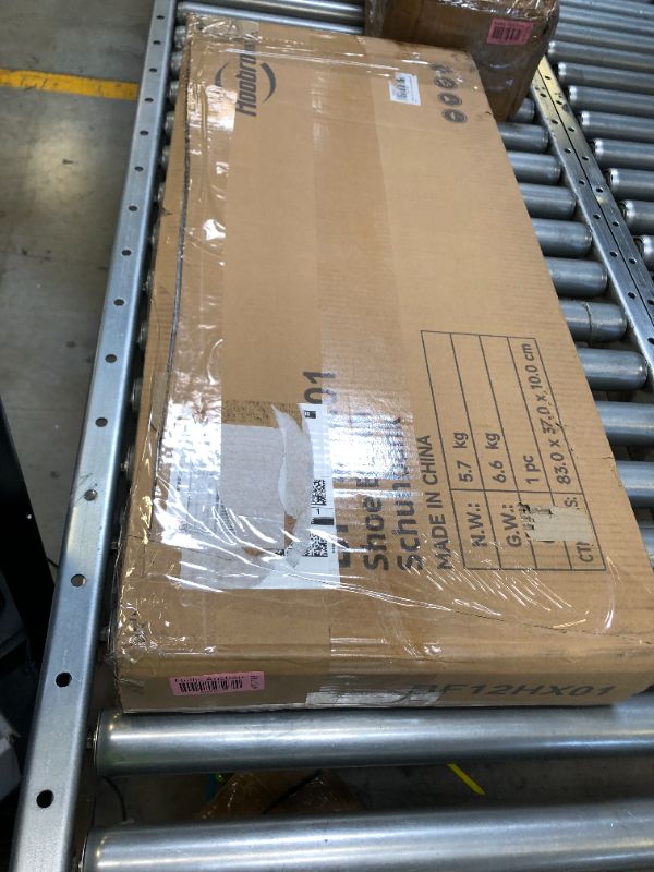 Photo 1 of HOOBRO Coat Rack Shoe Bench, 28.3" Entryway Storage Bench, 3-Tier Shoe Rack and Coat Stand with Metal Mesh Shelves, Mudroom Bench, 3 in 1 Rustic Bench for Hallway, Foyer, Doorway, Bedroom BF12HX01