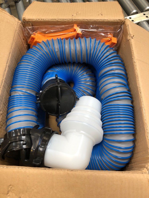 Photo 2 of 15FT RV Sewer Hose, EXTREME Heavy Duty TPE Material for Abrasion Resistance and Crush Protection, Camper Sewer Hose Kit with Pre-Attached Bayonet Fittings, 4-in-1 Adapter Elbow and Wrench
