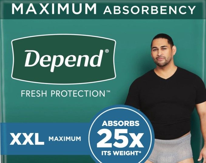 Photo 1 of Depend Fresh Protection Adult Incontinence Underwear for Men, Disposable, Maximum, Extra-Extra-Large, Grey, 22 Count