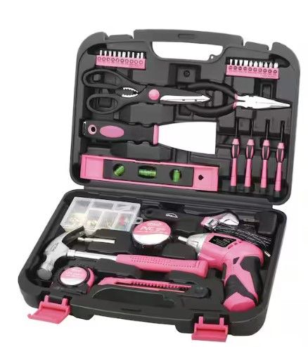 Photo 1 of 135-Piece Home Tool Kit in Pink
