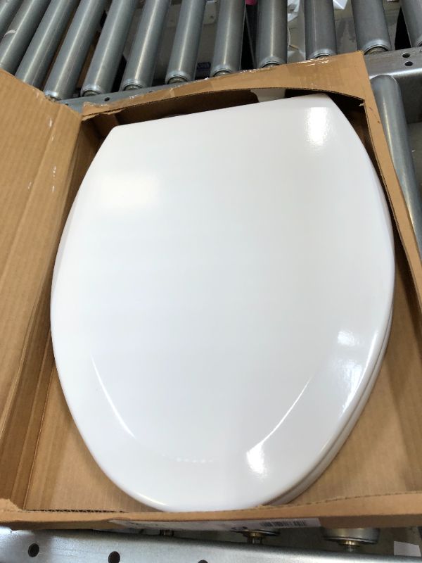 Photo 2 of Bemis 1500EC 390 Lift-Off Wood Elongated Toilet Seat, Cotton White