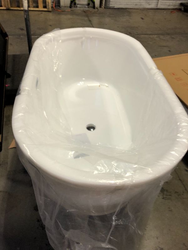 Photo 2 of 58X32 Free Standing Acrylic Soaking Tub with Center Drain, Drain Assembly, and Overflow