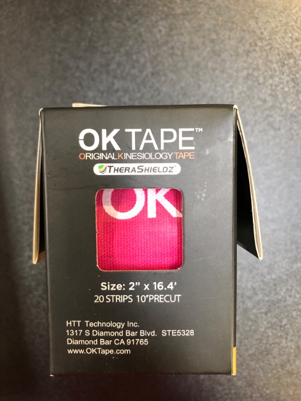 Photo 3 of  Elastic Kinesiology Athletic Tape, 20 Count, 10” Precut Strip  exp 04 15 2027 size 2'' x 16.4 PINK
FACTORY SEALED 