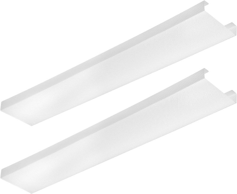 Photo 1 of 2 Pcs 48 Inch Fluorescent Light Covers Wrap Around Light Fixture Cover 4ft Two Bulb Replacement Wraparound Lens Transparent Square Lenses for 4ft LED Light, Ceiling Lights Home Kitchen Room
