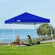 Photo 1 of 10 ft. W x 10 ft. D Slant Leg Pop-up Canopy Tent Easy 1-Person Setup Instant Outdoor Canopy Folding Shelter in Blue
