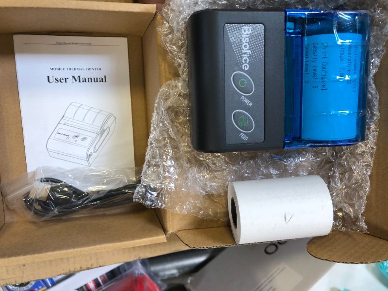 Photo 1 of Bisofice Portable Thermal Printer 2 inch Wireless USB Receipt Bill Ticket Printer with 58mm Print Paper Compatible with iOS Android Windows for Restaurant Sales Retail

