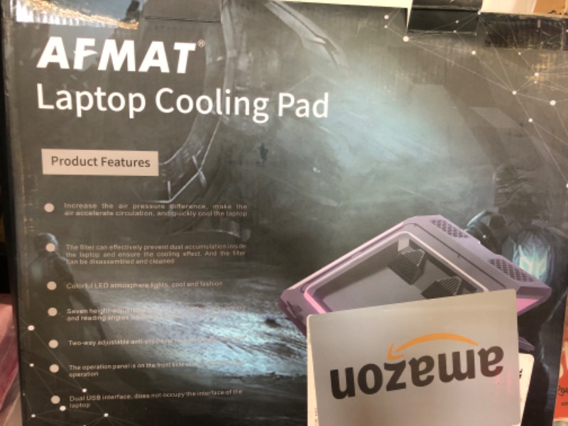 Photo 3 of  AFMAT Laptop Cooling Pad Double Blower 14"-17" Laptop - Adjustable Stand  