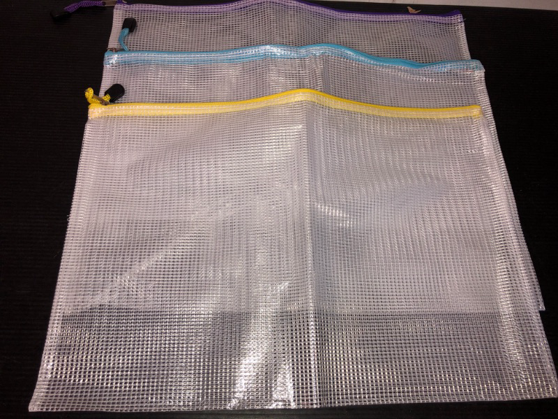 Photo 1 of  3pcs--Mesh Zipper Pouches for Organizing, Zipper Bags, 16x11 Inches Large 