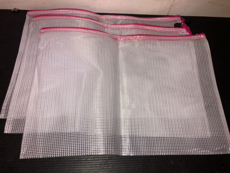 Photo 1 of  3pcs--Mesh Zipper Pouches for Organizing, Zipper Bags, 16x11 Inches Large 