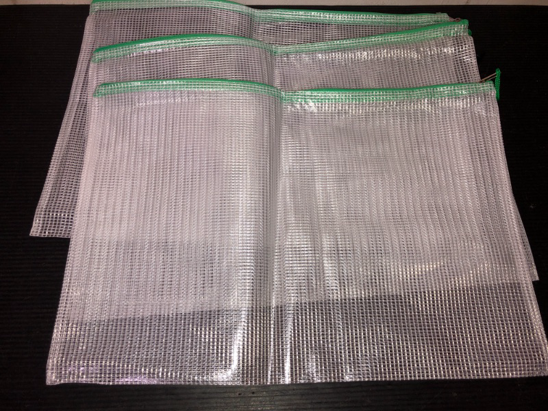 Photo 1 of  3pcs--Mesh Zipper Pouches for Organizing, Zipper Bags, 16x11 Inches Large 