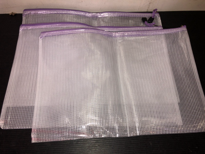 Photo 1 of  3pcs--Mesh Zipper Pouches for Organizing, Zipper Bags, 16x11 Inches Large 