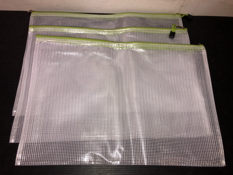 Photo 1 of  3pcs--Mesh Zipper Pouches for Organizing, Zipper Bags, 16x11 Inches Large 