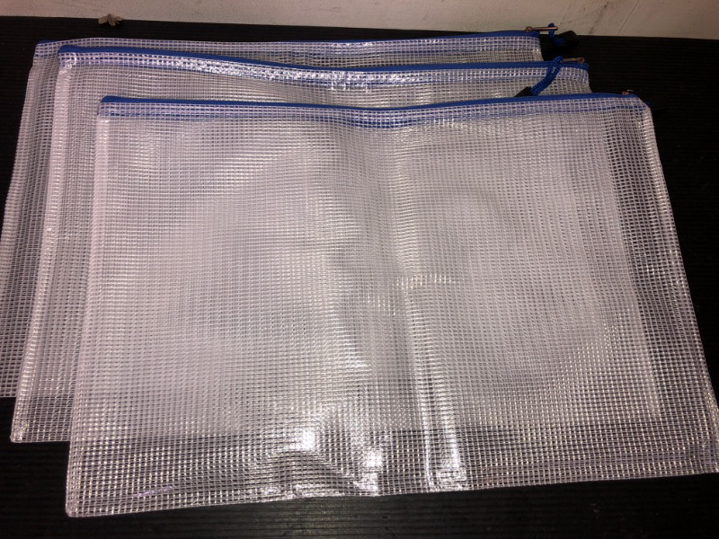 Photo 1 of  3pcs--Mesh Zipper Pouches for Organizing, Zipper Bags, 16x11 Inches Large 