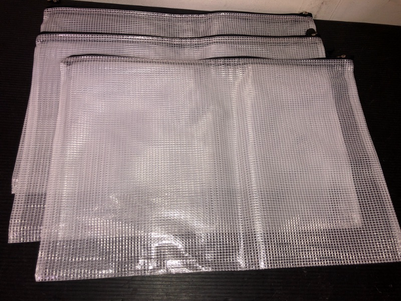 Photo 1 of  3pcs--Mesh Zipper Pouches for Organizing, Zipper Bags, 16x11 Inches Large 