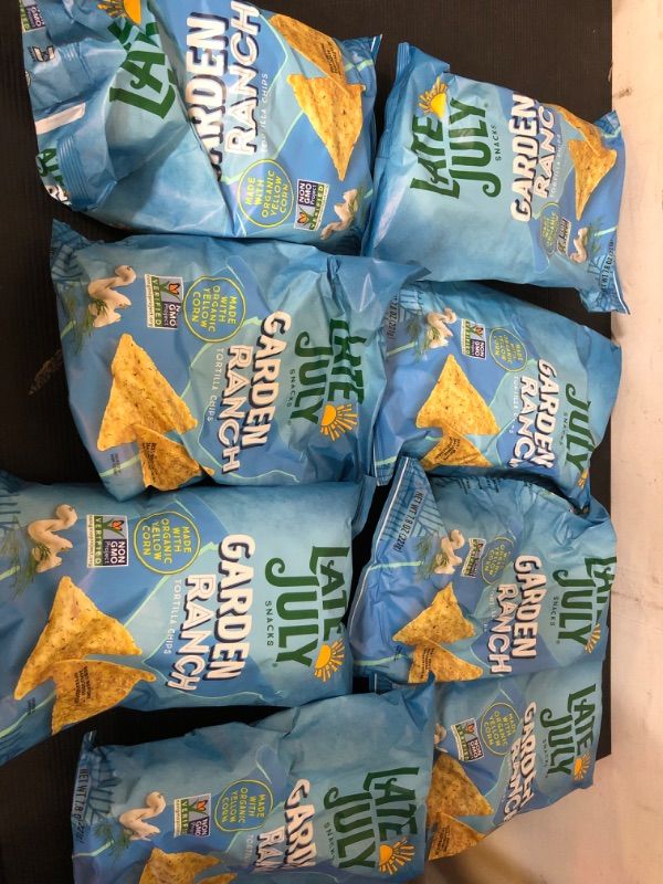 Photo 2 of 8pcs expd ate 08/2024---Late July Snacks, Garden Ranch Tortilla Chips, 7.8-oz. Bag Garden Ranch 7.8 Ounce  