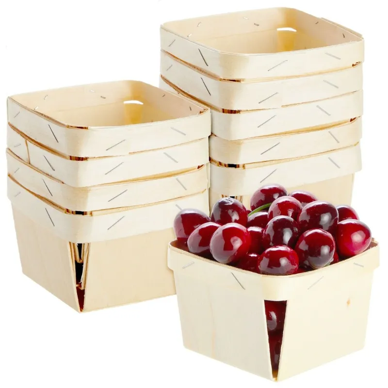 Photo 1 of -Pack Wooden Berry Baskets 1-Pint Capacity 4 inches