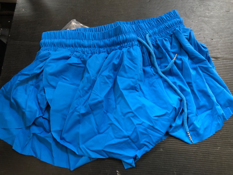 Photo 1 of  girls flowy shorts - blue - size small