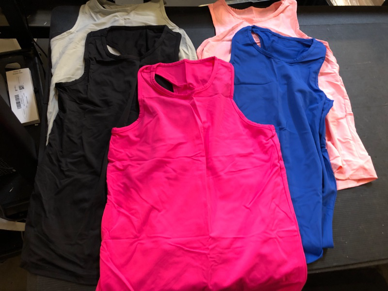 Photo 1 of  GIRLS SPORTS TANK - ASSORTED COLORS - SIZE 10/12 YRS- 5 SHIRTS 