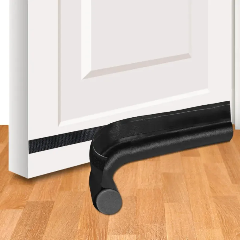 Photo 1 of  Door Draft Stopper 38 Inch Adjustable Foam Door Draft Blocker with Adhesive One Sided, Reduce Noise, Cold Air, Wind, Fit for Interior/Exterior Doors (Black)