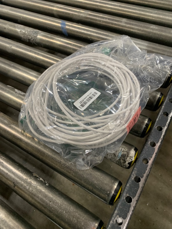 Photo 1 of Cat5e Ethernet Cable 50 FT, Long Cat 5e Internet Cable, White Snagless Patch Cord, UV Resistant, Flexible, Network, LAN, PoE, Standard RJ45 Connector for PC, Server, Router, Modem, PS5 - with 15 Ties