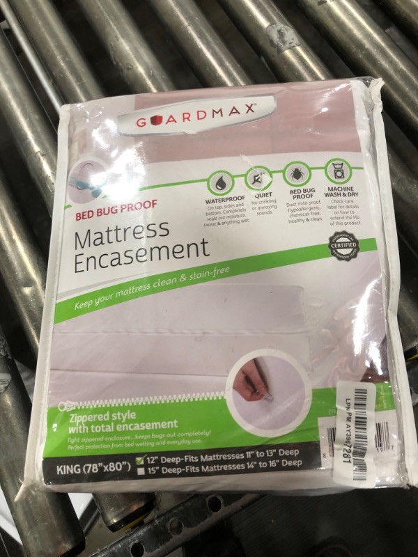 Photo 2 of Guardmax King Size 100% Waterproof and Hypoallergenic Mattress Protector - Stretches to 13 Inches for Snug Fit