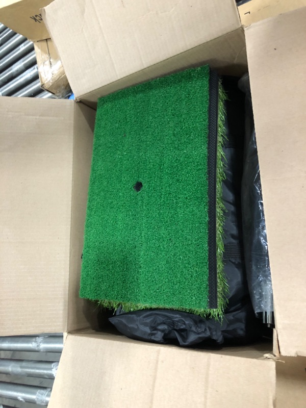 Photo 1 of Golf Net: 10x7ft Golf Practice Net for Backyard Chipping Driving with Dual-Turf Golf Hitting Mat