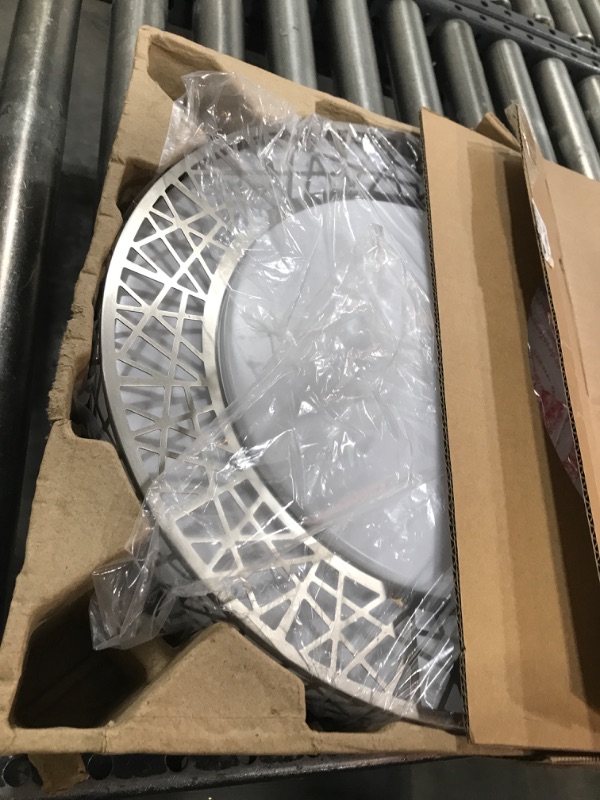 Photo 1 of Lightania 16 Inch Flush Mount Ceiling Light, Modern Brushed Nickel LED Ceiling Light Fixture, 28W 2800LM 2700-6500K Adjustable, Dimmable Ceiling Lights for Bedroom, Kitchen, Hallway, Bathroom, ETL