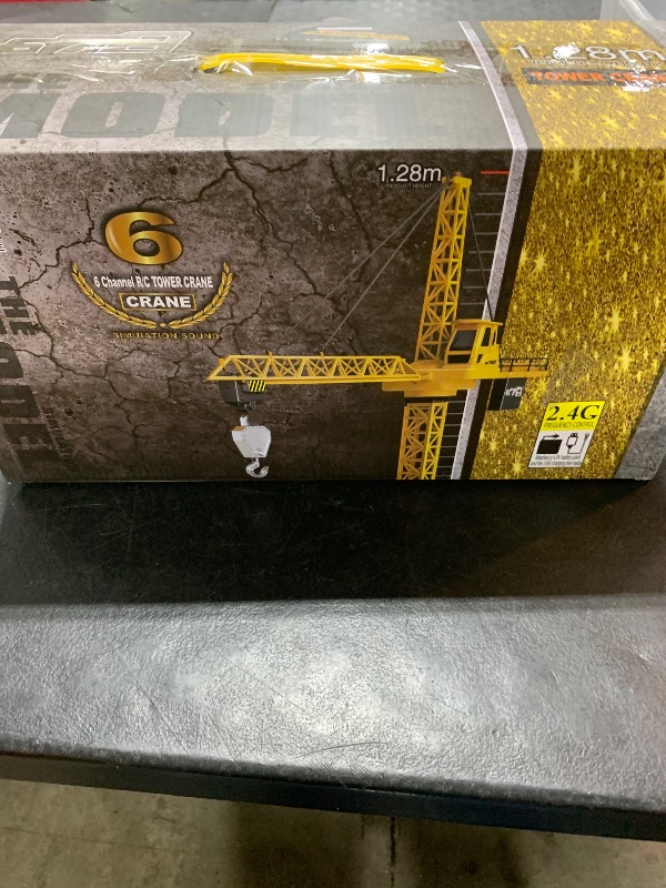 Photo 1 of Mini Tudou 50.4 inch Tall 2.4GHz Remote Control Tower Crane, 6 Channel Remote Control Construction RC Crane Toy 680 Degree Rotation Lift Model with Tower Light & Sound for Kids Boys Girls