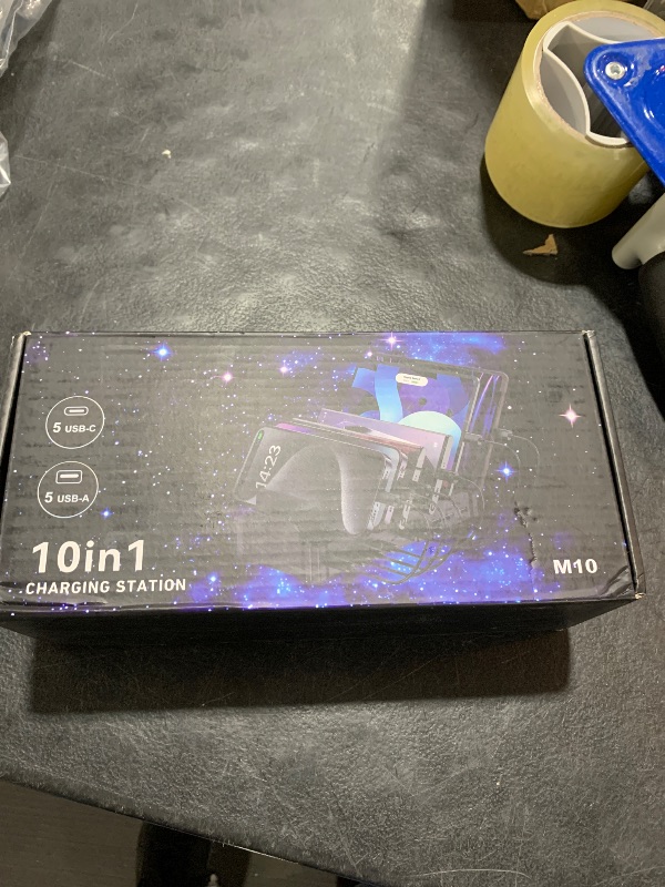 Photo 1 of 320W Charging Station for Multiple Devices, Zobirez 10-Port USB C Fast Charger Stations for MacBook, iPhone, Android Cell Phone, iPad, Tablet, Family Multi-Device Organizer Charging Dock, Black